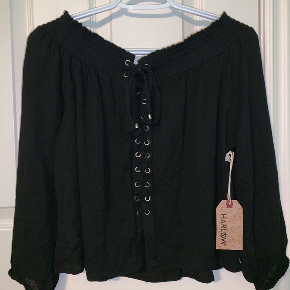 Black 3/4 sleeve on/off the shoulders (never worn) - Picture 1 of 3